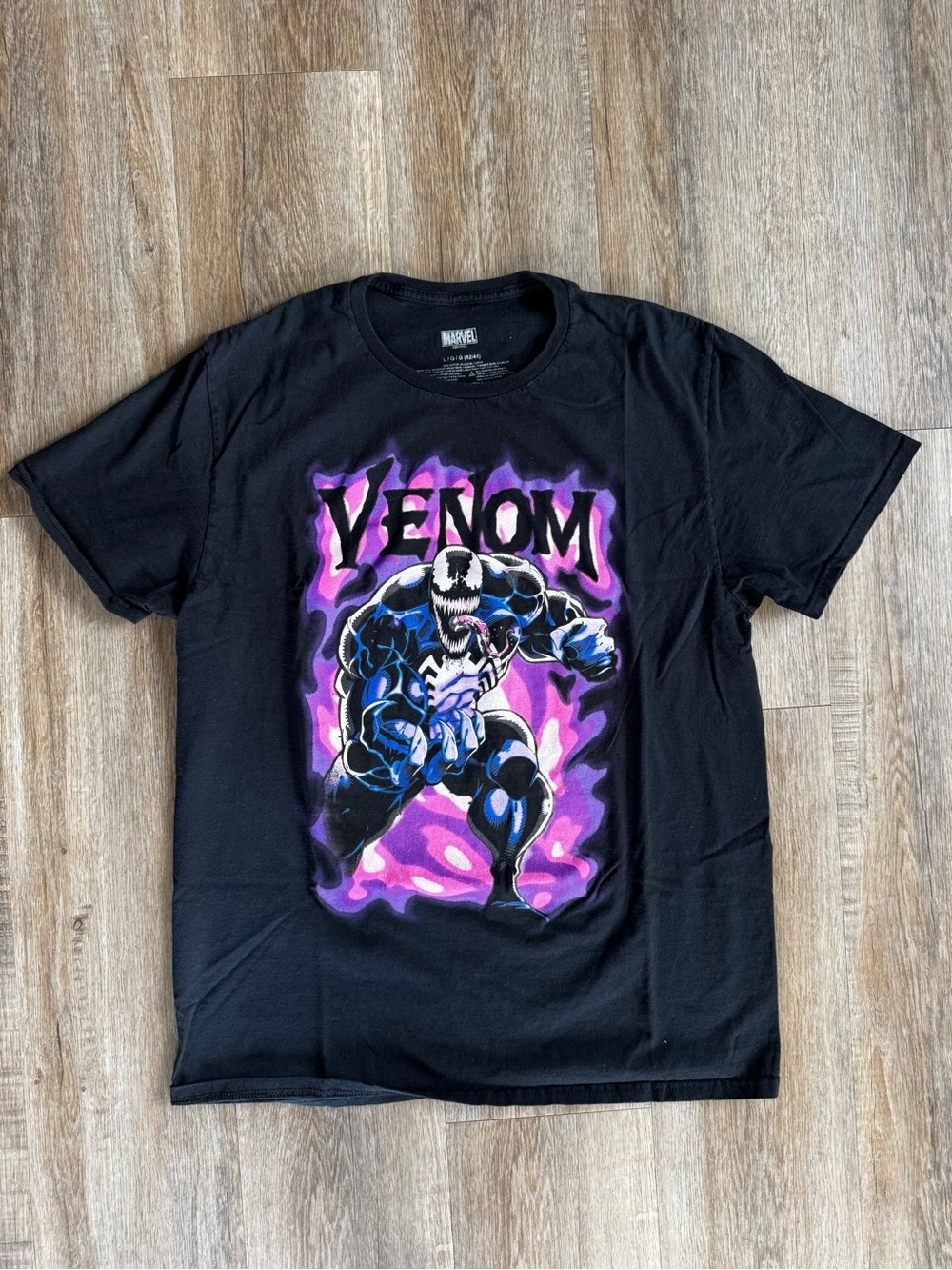 Marvel Venom Graphic Tee - Black with Purple and Blue